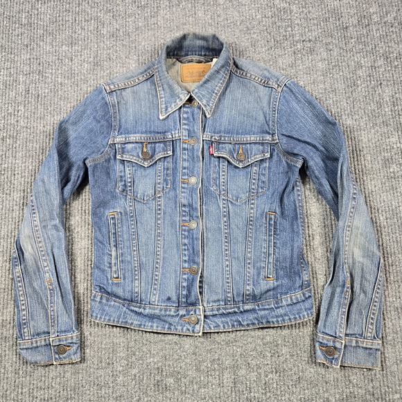 Levi's Jacket Womens Small Blue Denim Basic Trucker Button Up Western Cowboy - Picture 1 of 12